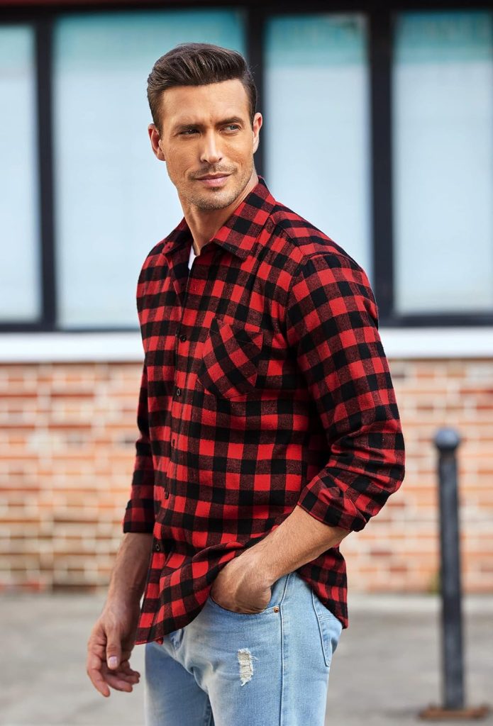 Plaid shirt with denim