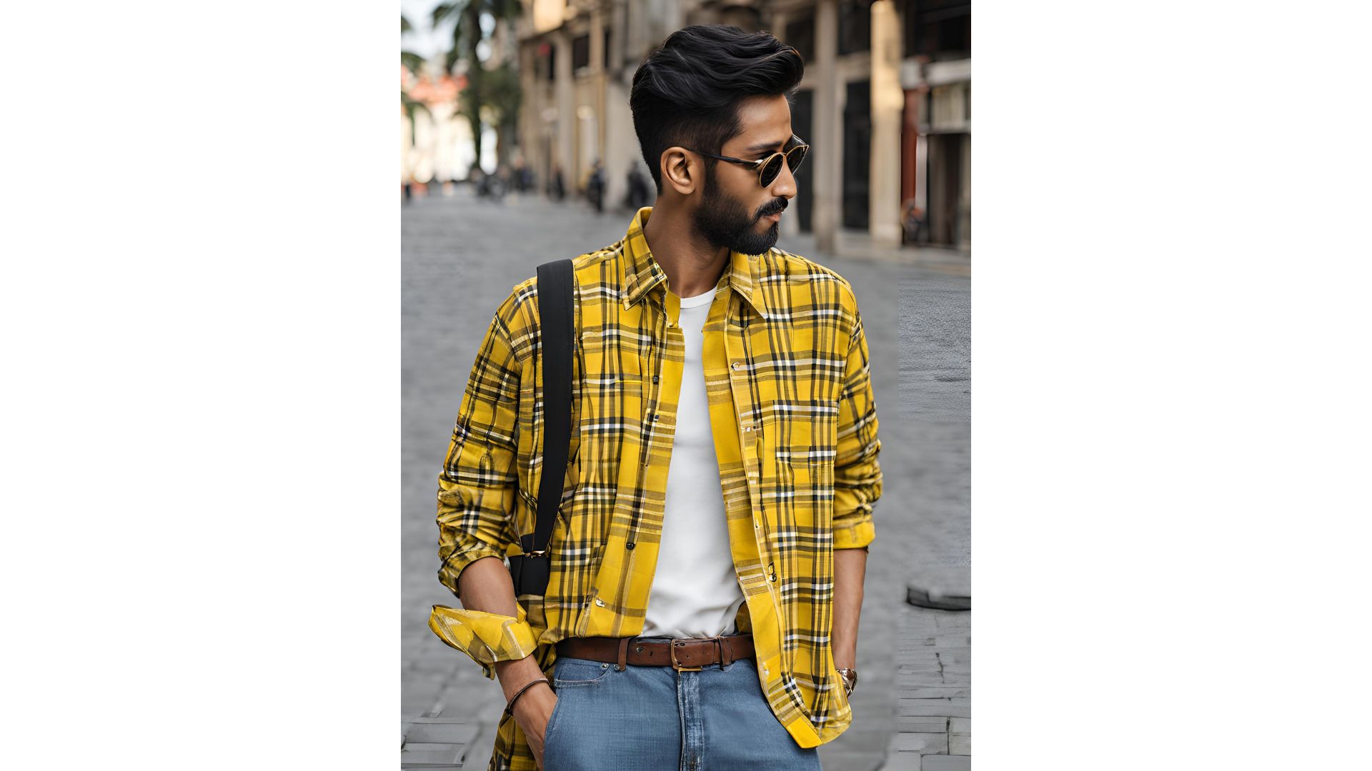 Yellow Check Shirt Combination