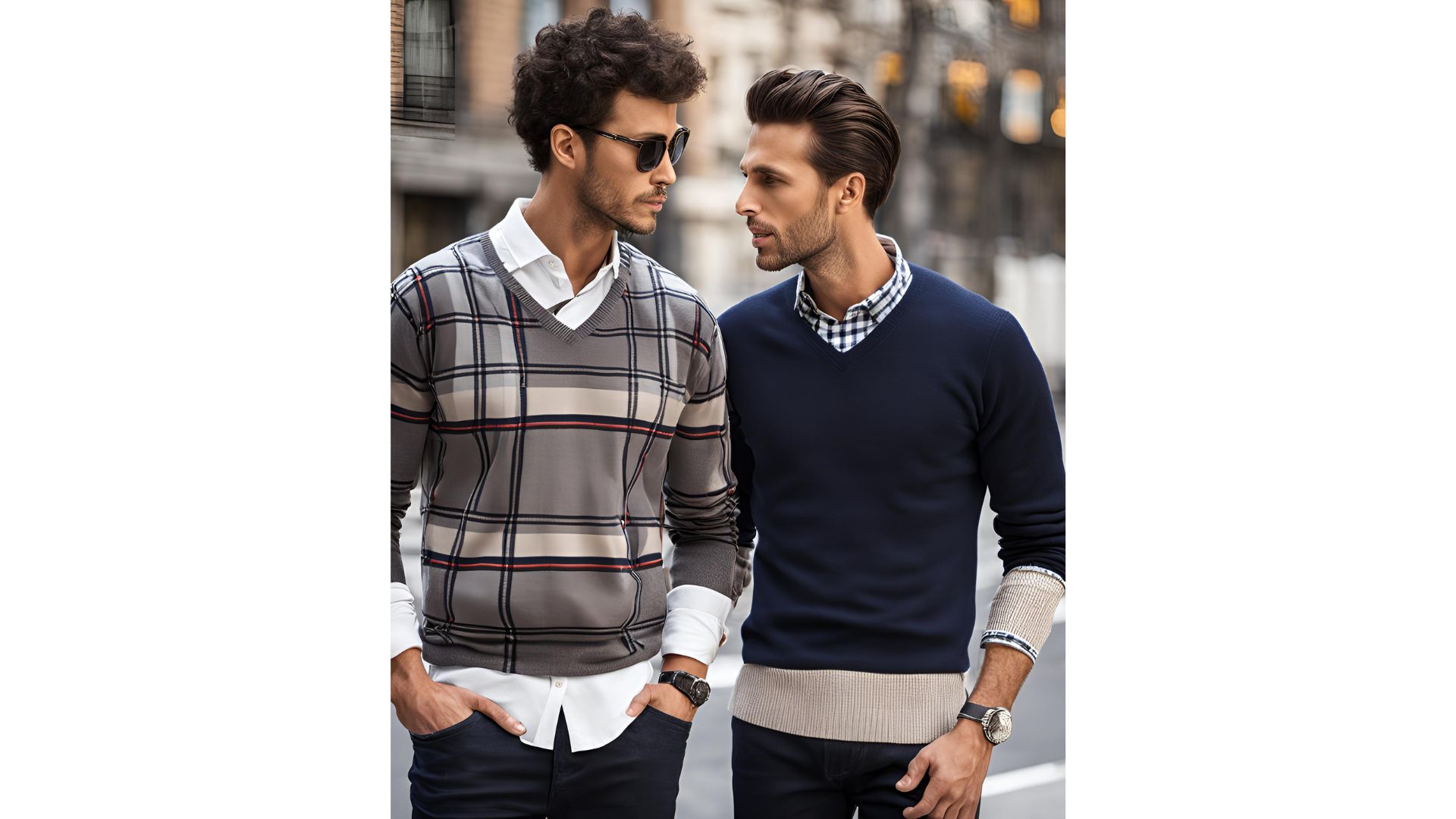 Checkered shirts with a sweater